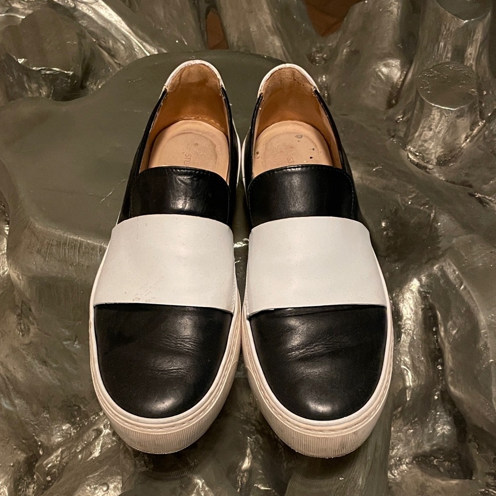 Stuart Weitzman Black and White Sneakers